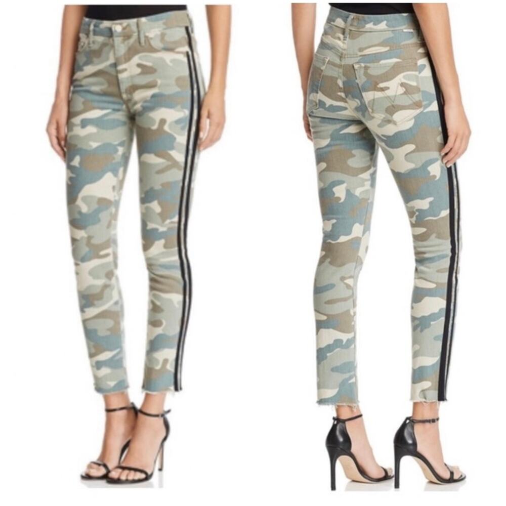 Mother The Looker High Rise Ankle Fray in See Me Run Camo Jeans 26